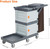 Janitorial Cart with 2 Cabinet, Commercial Traditional Janitorial 3-Shelf Cleaning Cart On Wheels with Cover and Vinyl Bag, for Housekeeping Hotels Apartment