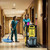 DWVO Janitorial Cart on Wheels, Cleaning Carts, Housekeeping Carts, 3 Shelf Commercial Traditional Plastic Janitor Cart, with 2 Yellow 25 Gallon Vinyl Bag & Rubber Gloves for Restaurant Hotel Home
