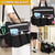 OUDUCK Rolling Cleaning Caddy, Cleaning Supplies Organizer with Cleaning Caddy Apron, Large Cleaning Caddy Bag with Detachable Trolley, Handles and Shoulder Strap for Cleaners Housekeepers, Black