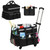 OUDUCK Rolling Cleaning Caddy, Cleaning Supplies Organizer with Cleaning Caddy Apron, Large Cleaning Caddy Bag with Detachable Trolley, Handles and Shoulder Strap for Cleaners Housekeepers, Black