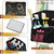 OUDUCK Rolling Cleaning Caddy, Cleaning Supplies Organizer with Cleaning Caddy Apron, Large Cleaning Caddy Bag with Detachable Trolley, Handles and Shoulder Strap for Cleaners Housekeepers, Black