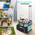 JKAOO Large Rolling Cleaning Caddy Bag with Detachable Trolley, Waterproof Cleaning Caddy on Wheels for Housekeepers, Cleaning Cart Supplies Organizer for Home,Car,Office,Picnic (Blue-Green) (Patent)