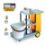 TUFFIOM Commercial Traditional Cleaning Janitorial 3-Shelf Cart, 500 Lbs Capacity Housekeeping Cart, 42.5" L x 18.7" W x 37.6" H, Wheeled with 22 Gallon Yellow Vinyl Bag and Cover w lid, Blue