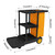 tonchean Commercial Janitorial Cart,3-Shelf Large Capacity Housekeeping Cart with 25 Gallon Vinyl Bag,44.5" L x 22" W x 36.6" H,Utility Cleaning Cart with Wheels for Business/School/Office/Janatorial