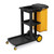 TUFFIOM Commercial Traditional Cleaning 3-Shelf Janitorial Cart, 500 Lbs Capacity Housekeeping Cart, Wheeled with Yellow VinylBag and Cover w Lid, Black,