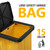 TUFFIOM Commercial Traditional Cleaning 3-Shelf Janitorial Cart, 500 Lbs Capacity Housekeeping Cart, Wheeled with Yellow VinylBag and Cover w Lid, Black,