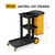 TUFFIOM Commercial Traditional Cleaning 3-Shelf Janitorial Cart, 500 Lbs Capacity Housekeeping Cart, Wheeled with Yellow VinylBag and Cover w Lid, Black,
