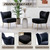 Janoray Velvet Accent Chair Set of 2 Comfy Living Room Chair Armless Slipper Chair Mid Century Side Single Sofa Chair with Golden Legs Wingback for Bedroom Guest Room, Black