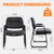 CLATINA Set of 2 Big & Tall 400 lbs Waiting Room Guest Chair, Leather Office Reception Chair No Wheels with Backrest Wide Seat and Padded Arms for Home Lobby Conference Waiting Room Office, Black