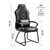 Newnno Leather Office Guest Chair No Wheels High Back Computer Reception Chairs with Padded Arms Waist Pillow for Gaming Meeting Conference Waiting Room, Black