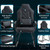 Newnno Leather Office Guest Chair No Wheels High Back Computer Reception Chairs with Padded Arms Waist Pillow for Gaming Meeting Conference Waiting Room, Black