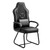 Newnno Leather Office Guest Chair No Wheels High Back Computer Reception Chairs with Padded Arms Waist Pillow for Gaming Meeting Conference Waiting Room, Black