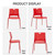 Sidanli Stackable Office Chairs, Red Guest Chairs with Comfortable Streamline Seat, Stacking Chairs No Wheels for Conference Room, Set of 4.