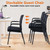 CLATINA Mesh Back Stacking Office Arm Chairs with Upholstered Fabric Seat and Ergonomic Lumber Support, Stackable High Back Guest Chair for Waiting Lobby Reception School Side Desk Banquet, Black