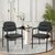 CLATINA Leather Office Guest Chair Sets of 8, Reception Chair No Wheels with Armrests and Lumber Support, Ergonomic Desk Armchair for Meeting Waiting Conference Lobby Room Shool Study, Black
