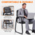 CLATINA Big & Tall Waiting Room Guest Chair with Bonded Leather Padded Arm Rest and Sled Base for Office Reception Lobby and Conference Desk, Black(4 Pack)