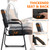 CLATINA Big & Tall Waiting Room Guest Chair with Bonded Leather Padded Arm Rest and Sled Base for Office Reception Lobby and Conference Desk, Black(4 Pack)