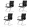 CIMOTA Waiting Room Chairs Leather Office Guest Chair Mid Back Reception Chairs with Sled Base for Meeting/Patient/Conference Room, Black Set of 4