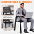 CLATINA Big & Tall 400 lbs Waiting Room Guest Chair Set of 4, Leather Office Reception Chair No Wheels with Backrest Wide Seat and Padded Arms for Home Lobby Conference Waiting Room Office, Black