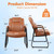 CLATINA Big & Tall 500 lb. Guest Chair, PU Leather Office Reception Chairs with Sled Base, Desk Chair No Wheels for Waiting Room Conference Lobby Computer Living Room, Brown, 4 Pack