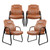 CLATINA Big & Tall 500 lb. Guest Chair, PU Leather Office Reception Chairs with Sled Base, Desk Chair No Wheels for Waiting Room Conference Lobby Computer Living Room, Brown, 4 Pack