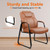 CLATINA Big & Tall 500 lb. Guest Chair, PU Leather Office Reception Chairs with Sled Base, Desk Chair No Wheels for Waiting Room Conference Lobby Computer Living Room, Brown, 4 Pack