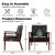 STHOUYN Black Leather Accent Chairs Set of 2, Waiting Room Chairs with Wood Arms, Office Guest Arm Chair, Mid Century Modern Living Room Chair (2, Black)