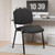 CLATINA Stackable Waiting Room Chairs, Cloth Fabric Guest Reception Chair with Upholstered Thickene Seat and Back Support, Stacking Chair Metal Leg for Office School Church Conference, Black, 10 Pack