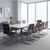 Wahson Office Guest Chairs No Wheels & Reception Chairs, Leather Waiting Room Chair Mid Back Conference Chair with Sled Base for Meeting/Lobby/Restroom, Brown (8 Pack)