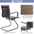 Wahson Office Guest Chairs No Wheels & Reception Chairs, Leather Waiting Room Chair Mid Back Conference Chair with Sled Base for Meeting/Lobby/Restroom, Brown (8 Pack)