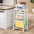 INGIORDAR 5-Tier Rolling File Cart, Under Desk Storage Organizer with Lockable Wheels & Mesh Sliding Trays, Multi-Functional Mobile Utility Cart for Office, Home, School, White