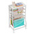 INGIORDAR 5-Tier Rolling File Cart, Under Desk Storage Organizer with Lockable Wheels & Mesh Sliding Trays, Multi-Functional Mobile Utility Cart for Office, Home, School, White