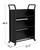3-Tier Metal Rolling Book Cart, 4 Lockable Wheels & Side Hooks, V-Shaped Heavy Duty Library Cart, 360 Lb Capacity, Bookshelf Organizer for Home, Office, School, Study, Black, 32"x14"x49"