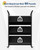 3-Tier Metal Rolling Book Cart, 4 Lockable Wheels & Side Hooks, V-Shaped Heavy Duty Library Cart, 360 Lb Capacity, Bookshelf Organizer for Home, Office, School, Study, Black, 32"x14"x49"