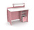 Legaré Furniture Children's Desk with Shelves and File Cart Set for Kids, Princess Series Desk for Bedrooms, Pink and White