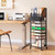 SWTYMIKI 9-Tier Rolling File Cart - Paper Organizer with Drawer and Trays, Wood Desk Office Organizer, Office Organization and Binder Storage for Workspace, Home, School, Black