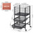 TOOLF 3-Tier Rolling File Cart, Metal Storage Drawer Cart with 2 Sliding File Trays, Adjustable Rod for Hanging Various File Sizes, File Organizer Cabinet on Wheels, for Office, Home, Classroom, Black