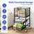 TOOLF 3-Tier Rolling File Cart, Metal Storage Drawer Cart with 2 Sliding File Trays, Adjustable Rod for Hanging Various File Sizes, File Organizer Cabinet on Wheels, for Office, Home, Classroom, Black