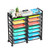 Simple Trending Rolling File Storage Cart, 15-Tier Metal Desk File Organizer with 14 Mesh Sliding Trays, Multi-Functional Clutter Cart for Office Home School, Black
