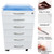 INTSUPERMAI Dental Assistant's Mobile Cart 5 Drawers Mobile File Cabinet with 2 Storage Trays Dental Clinic Stainless Steel Storage Cabinet Assistant's Alabama Dental Cart for Office Hospital Salon