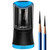AFMAT Electric Long Point Pencil Sharpener, 2 Holes, Fast Sharpen & Auto Stop, 8-17mm Long Point, Rechargeable Artist Pencil Sharpener for 6-9.6mm Large Pencils, Charcoal/Drawing/Colored Pencils PS09