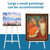 Somime A - Frame Wooden Display Easel - Adjustable Lyre Beechwood Studio Easel Stand Holding Canvas Up to 90", Inclinable Artist Floor Painting Easel for Artwork Painting, White