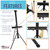 U.S. Art Supply 69" High Aluminum Single Mast Artists Studio Easel Stand for Sign and Floor Display - Heavy Duty Adjustable Extra Large Canvas Height Up to 47" - Palette Holder, Brush Rest, Painting