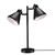 Globe Electric 18" 2-Light Desk Lamp, Industrial Design, Pivoting Heads, Matte Black Finish, Dual On/Off Switches, E26 Base, 52999
