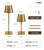 UME 3 Pack Cordless Table Lamp, Battery Operated Lamp - Portable Waterproof Rechargeable Table Lamp w/ 3 Color Temps & Stepless Dimming for Dinner, Desk, Cafe, Outdoor (Brushed Gold)