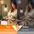 Industrial Table Lamp with USB A+C Ports and Outlet, Fully Stepless Dimmable Modern Nightstand Lamp, Glass Shade Bedside Desk Lamp for Bedroom Living Room Office, 8W 2700K LED Edison Bulb Included.