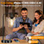 Industrial Table Lamp with USB A+C Ports and Outlet, Fully Stepless Dimmable Modern Nightstand Lamp, Glass Shade Bedside Desk Lamp for Bedroom Living Room Office, 8W 2700K LED Edison Bulb Included.