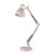 GLOBE Electric 52028 28" Swing Arm Architect Desk Lamp, Matte Rose Finish, White Accents, Rotary Switch on Shade, Partially Adjustable Arm, Modern Lighting for Bedroom or Office, E26 Base