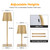 LUTEC 4 Pack Cordless Table Lamp,6000mAh Rechargeable Battery Operated Desk Lamp,Two Adjustable Heights,Waterproof, Touch Control & 3 Color Stepless Dimming for Restaurant/Bedroom/Bars/Outdoor (Gold)