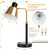 Desk Lamp with Dual USB Charging Port, Heavy Duty Metal Table Lamp, 340 Degree Swivel Arms, Easy Assembly with Cord Guide, Reading Lamp for Home Office Bedroom, Black & Gold (Bulb Not Included)